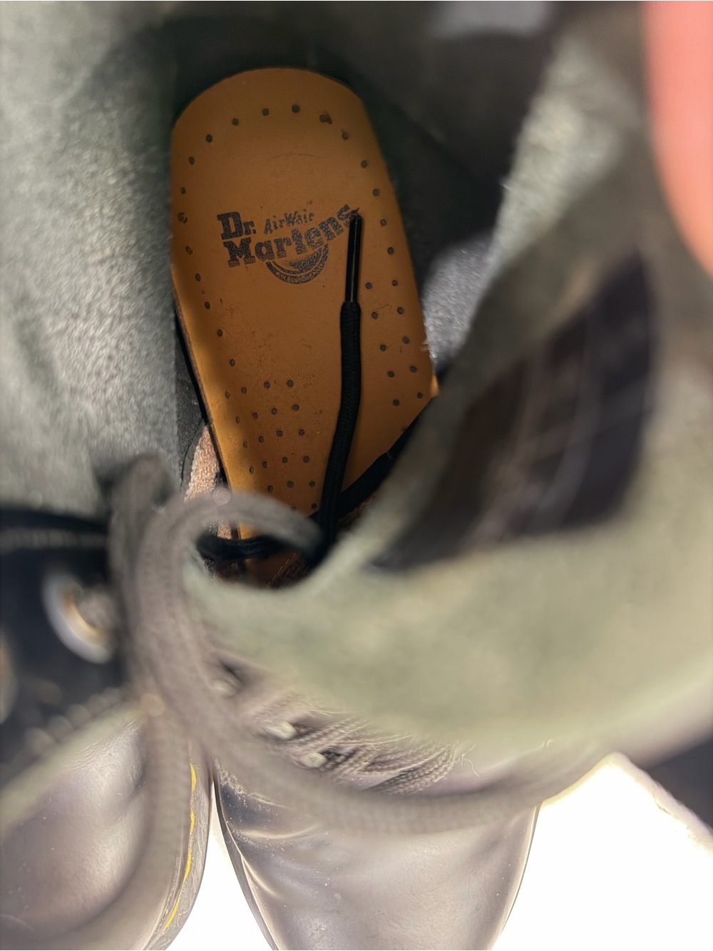Dr. Martens Black Lace-Up Leather Combat Boots with Yellow Stitching - Picture 16 of 16
